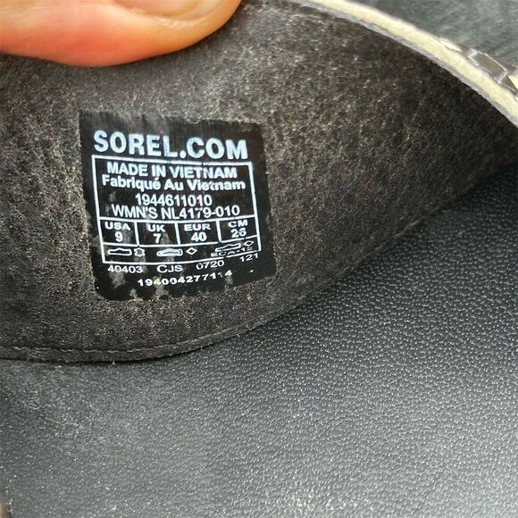 Sorel Women's Slide Sandals Size 9 Black Snake Print Buckle Detail - Picture 6 of 6